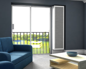 residential ventilation product in a living room