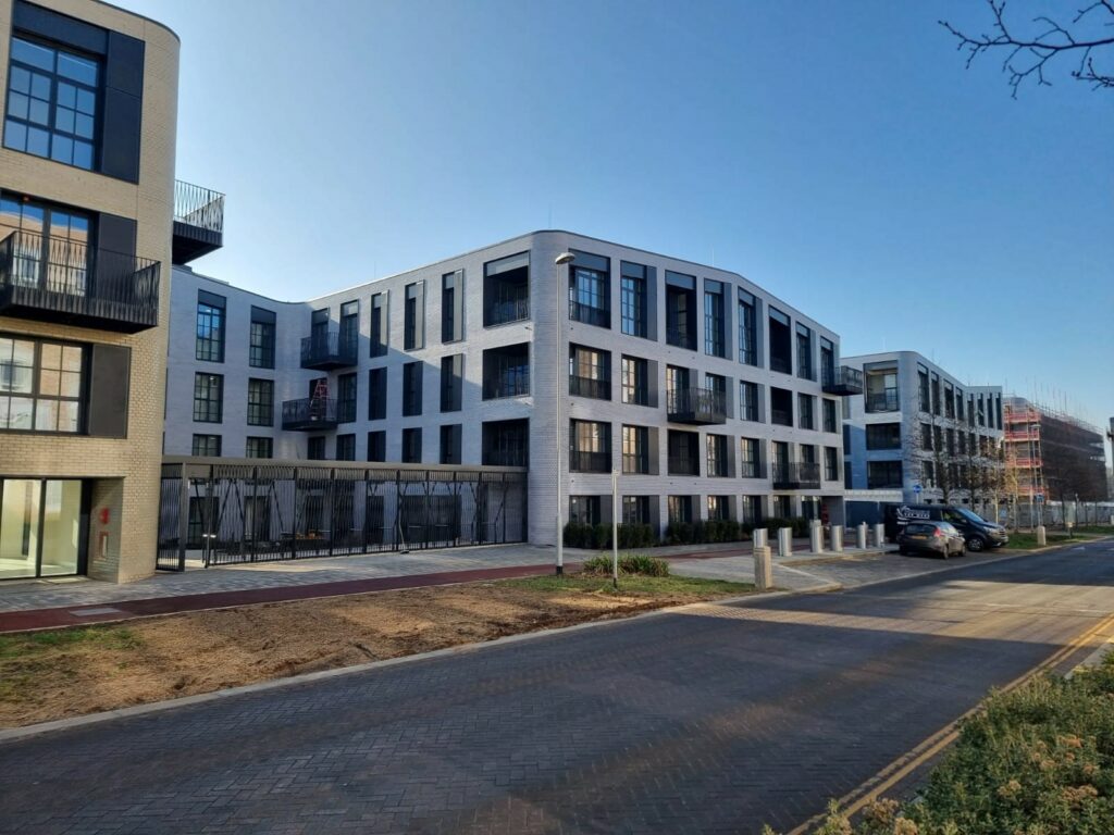acoustic vents on each window of a medium rise block
