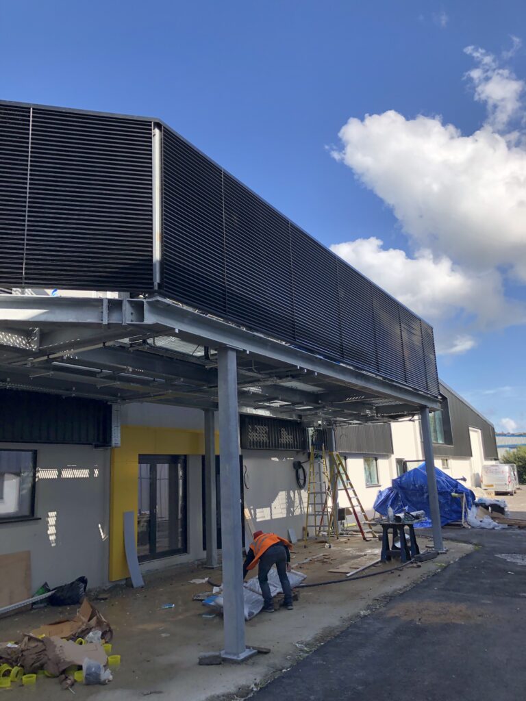 Gallery 103 Black Tek louvres being installed