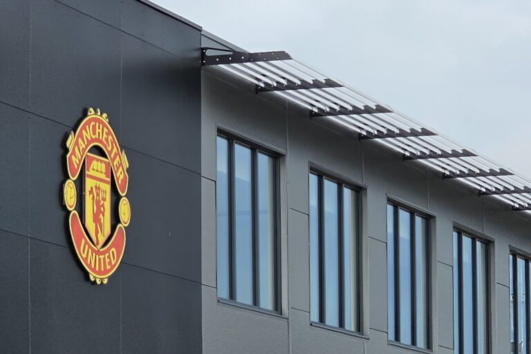 Brise soleil at the Manchester United building providing shade to windows